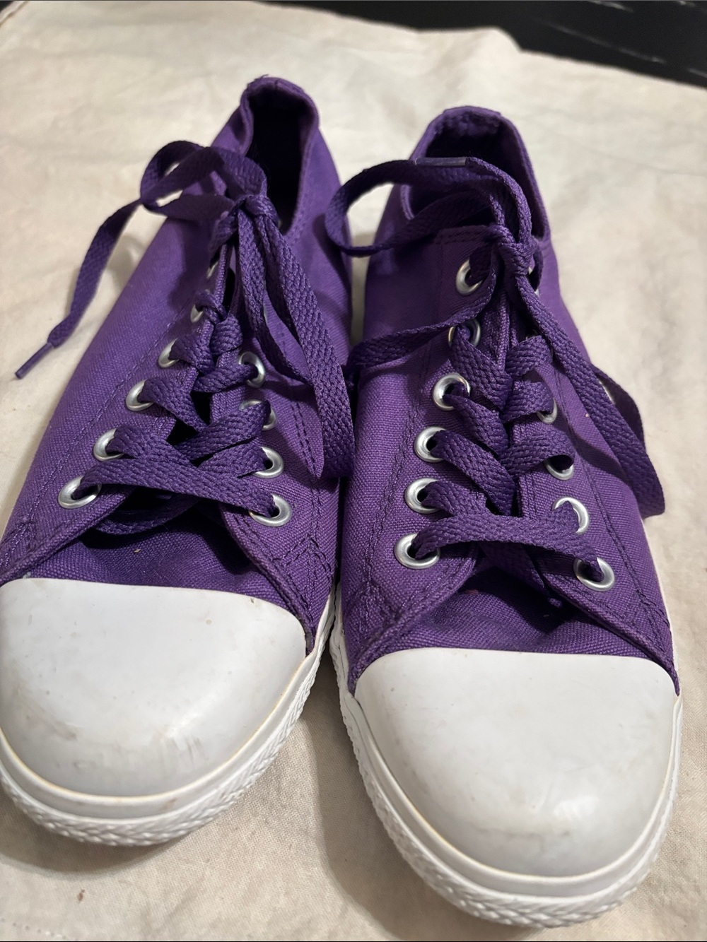 Converse Purple Canvas Low-Top Sneakers for Women